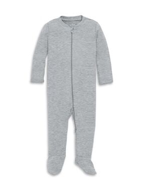 Primary Baby Organic Zip Footie In Heather Grey Size Newborn